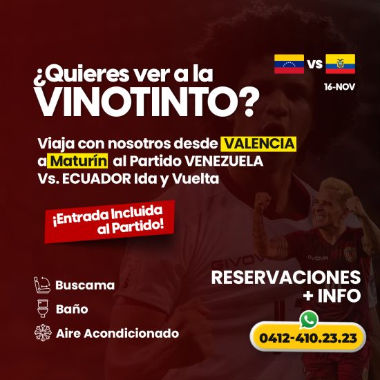 venta-entradas-venezuela-ecuador-vinotinto-tour-valencia-traslado-maracay-maturin-16-noviembre-viaje-autobus